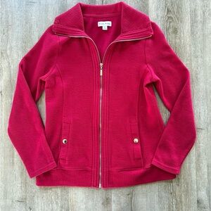 Studio Works Red Zip Up Sweater